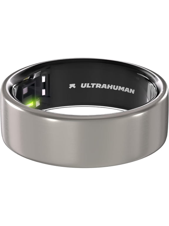 Pre-Owned Ultrahuman Ring AIR Size 7 - World’s Lightest Sleep-Tracking Wearable - Raw Titanium (No Monthly Subscription) (Good)