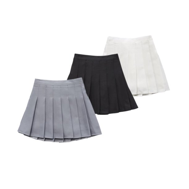 3 Packs Girls Solid Pleated Skirts with Shorts Lining, Uccdo 311Y
