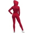 thumbnail image 3 of MixMatchy Women's Solid Zip Up Hooded Jacket & Leggings Set, 3 of 5