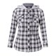 thumbnail image 1 of Camisa con capucha a cuadros de bloque de color talla grande Rosegal  de una pieza, 1 of 5