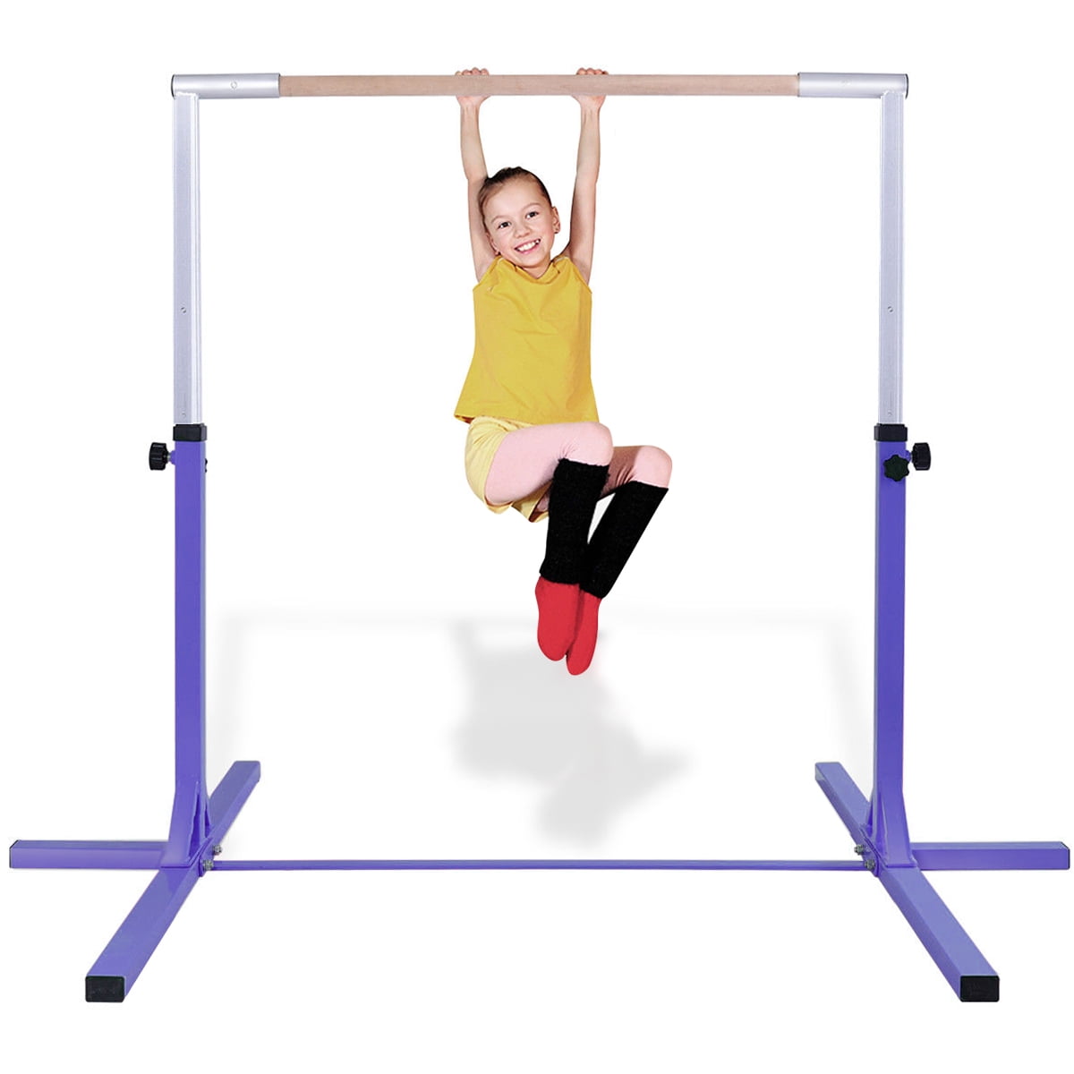 Adjustable Gymnastics Junior Training Horizontal Bar Blue Equipment Stable 