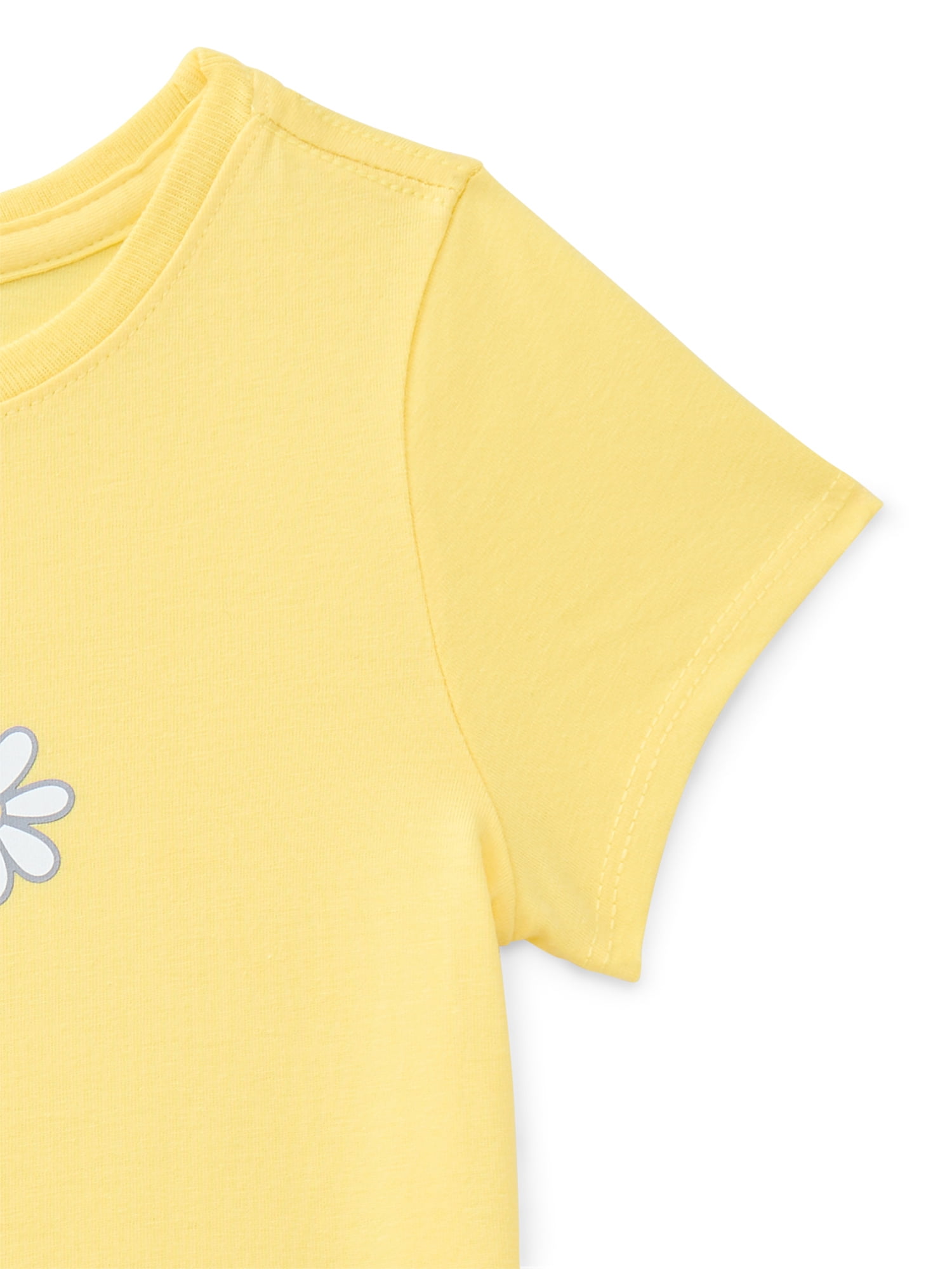 Wonder Nation Toddler Girls Tee with Short Sleeves, Sizes 18M-5T