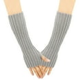 thumbnail image 1 of LSLJS Gants Longs pour Femmes, Manches Fausses Tricotées, Doigts Exposés, Gants Chauds pour les Bras, 1 of 3