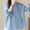 Shirts-52Sky Blue, variant on Blouses For Women Dressy Casual Soft Crew Neck 3/4 Puff Sleeve Cute Tops Summer Tops Side Drawstring Ruched Button Work Wear