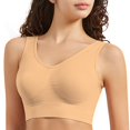 thumbnail image 4 of Bras for Women,Wirefree Seamless Sports Bra for Women Breathable Comfort Yoga Running Workout and Sleep Support,Sports Bras for Women,Beige,5XL, 4 of 5