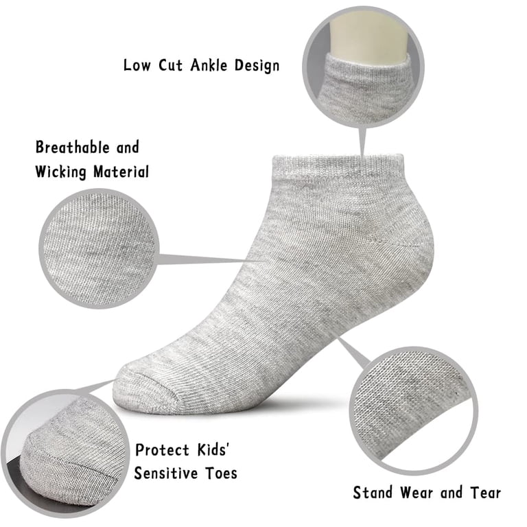 SKIBEAUT Kids Low-Cut No-Show Socks, 16-Pack photo 2