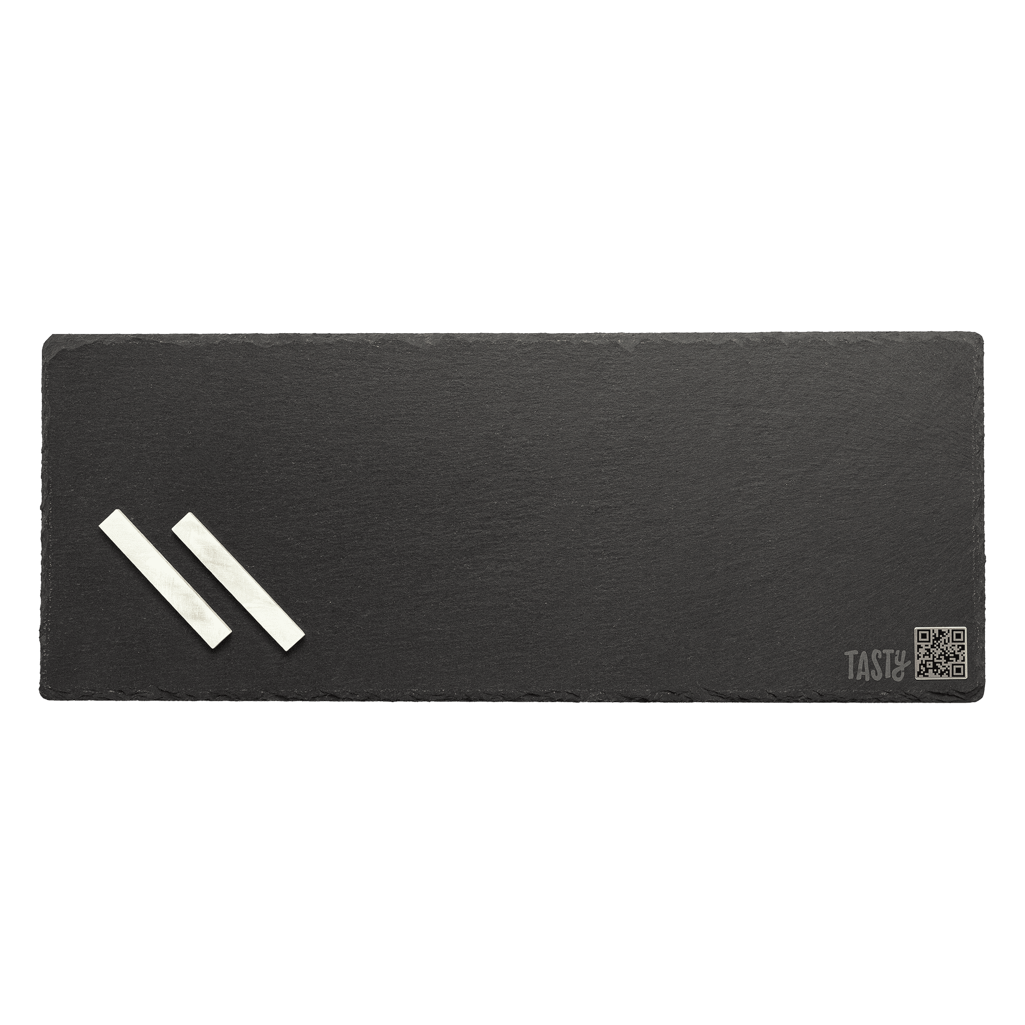Tasty Natural Slate Cheese Board and Charcuterie Board Tray with Chalk, 18" x 7"