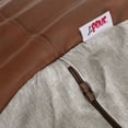 thumbnail image 4 of Noble House Brenizer Fabric and Faux Leather 5 Foot Two Toned Bean Bag, Light Gray and Coffee Brown, 4 of 9