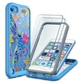 thumbnail image 1 of iPod Touch 7 Case, iPod Touch 6 5 Case with Screen Protector, Slim Bumper Hard Case for Apple iPod Touch 5 / 6th / 7th Generation, Blue, 1 of 8