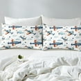 thumbnail image 3 of Erosebridal Cartoon Aircraft Plane Fitted Sheet Set Twin, Airplane Stars Clouds Bedding Twin Size 2pcs (No Top Sheet), 3 of 6