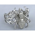 thumbnail image 2 of Womens Silvery Tone Shiny Clear Rhinestones Spider Tarantula Web Witch Cuff Bangle Bracelet, 2 of 5