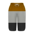 thumbnail image 7 of Capris for Seniors，Summer Womens Athletic Capris Pants Side Split Color Block Capri Pants Lace-Up Elastic Waist Pants Hip Lift Tummy Control Yoga Leggings Workout Gym Clothes, 7 of 7
