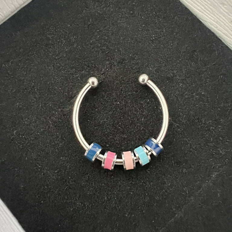 Spinning Enamel Fidget Ring, Anxiety Ring for Women Girls with Beads Spinner  New