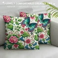 thumbnail image 3 of JEUXUS Women Floral Flowers Pattern Chic Butterfly Sherpa Pillow Case White, 3 of 5
