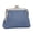 Blue, variant on Coin Purse Double Layer Small Genuine Leather Kiss Lock Women Wallet.