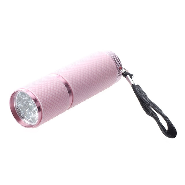 Lampe de Poche Torche Mini Rose Enduite de Caoutchouc 9 LED, Éclairage Puissant