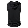 thumbnail image 4 of YABCSAZ Men's Sports Hoodie Sleeveless Tank Tops Casual Loose Fitting V Neck Buttoned Tanks Workout Gym Bodybuilding Muscle Compression T Shirt Summer Saving Clearance!, 4 of 4