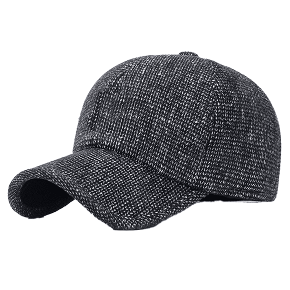 Gorra de béisbol con punta de tweed de lana térmica de invierno para hombre