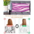 thumbnail image 3 of Purple Pink Waves Pillow Cases Cal King Size, Smooth Satin Pillowcase for Hair and Skin, Ombre Sea Ripples Shabby Beach Decorative Cooling Bed Pillow Covers with Zipper, 20x40 Inches, 3 of 4