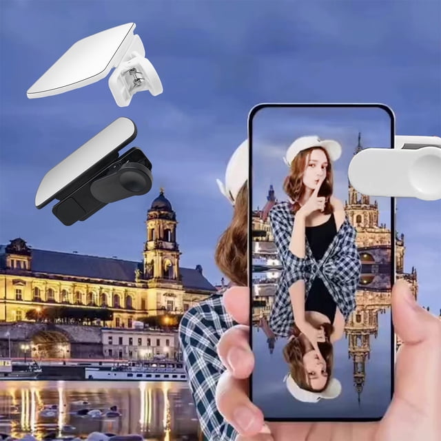 Fiudx Clip para Espejo de Teléfono Móvil Reflection Photographer, Herramienta de Fotografía Original, Compacto y Ligero, Fácil de Usar, Ideal para Viajes y Contenido de Redes Sociales, Incluye Caja d