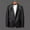 #Black, variant on DPTALR Men's Solid Color Long-sleeved Leather Suit Jacket Casual & Business,Blue,Big and Tall Men L