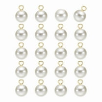 20pcs Round Faux Pearl Buttons 10mm 3/8" Gold Metal Shank Sewing Buttons Replacement DIY Small Button for Sewing Clothing Bridal Wedding Dress DIY Crafts, Beige Gold