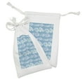thumbnail image 2 of Nautical Fabric Pouch Set of 2, Horizontally Arranged Sea Waves Splashes, Small Drawstring Bag for Toiletries Masks and Favors, 9" x 6", Sea Blue Pale Teal, by Ambesonne, 2 of 2