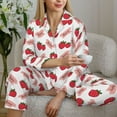 thumbnail image 6 of Lsque Strawberry Pattern Long Sleeve Pajama Set for Women - Soft 2-Piece Sleepwear and Loungewear Set with Pockets, Comfy Nightwear-X-Large, 6 of 7