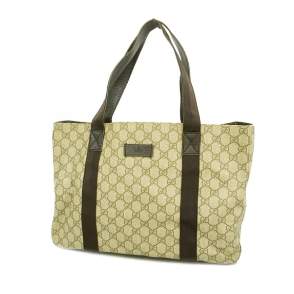Pre-Owned Gucci GG Supreme Tote Bag 141624 Brown Women's