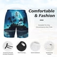thumbnail image 3 of Naloa Hawaiian Beach Pirate Moon Print Men Swim Trunks with Compression Liner ,Board Shorts,Men's Swim Shorts with Drawstring and Elastic Waistband-3X-Large, 3 of 6
