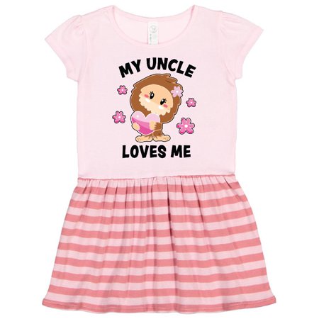 

Inktastic My Uncle Loves Me with Bigfoot Gift Toddler Girl Dress