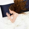 thumbnail image 4 of PiccoCasa 2 Pcs Body Pillowcases with Zipper Satin Long Pillowcover, King Navy, 4 of 7