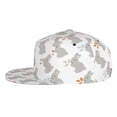 thumbnail image 3 of Haiem Gray Rabbit Classic Snapback Cap Flat Bill Hat Baseball Cap Adjustable Size Cotton Dad Hat, 3 of 9