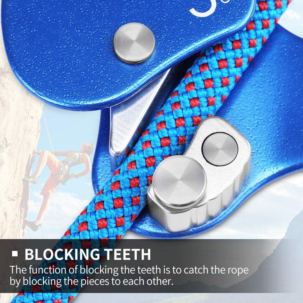 1 Pcs Climbing Ascender, Climbing Rope Grab Suitable for 8-13 mm Diameter Rope Fall Protection Belay Device, Blue
