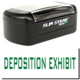 thumbnail image 1 of Slim Pre-Inked Deposition Exhibit Stamp, Slim 1444, Ultra Slim Design, Impression Size 1/2" by 1-3/4", Up to 25,000 Impressions - Green Ink, 1 of 10