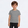 thumbnail image 5 of Ticikt Girls/Boys Plain Shirts 5-14 Years Round Neck Short Sleeve Basic Tees Casual Summer Tops Soft Breathable Daily Wear,Color:Light Gray,Size:2-3 Years, 5 of 7