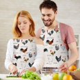 thumbnail image 3 of White Chicken Breed Pattern Apron-Garden Aprons for Women with Pockets-Cotton Linen Waterproof Kitchen Cooking Gardening Aprons Adjustable for Kitchen,Cooking,BBQ and Salon 33x27 Inch, 3 of 7