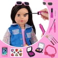 thumbnail image 6 of K.T. Fancy 15 Pcs American 18 Inch Doll Makeup and Accessories with Skirt and Backpack for 18 Inch Doll Makeup Set Dolls Accessories for Children (No Doll), 6 of 7