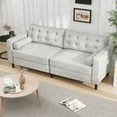 thumbnail image 3 of YODOLLA 84.2” Modern Sofas and Couches with 2 Bolster Pillows Mid Century Modern Sofa for The Living Room-White, 3 of 8