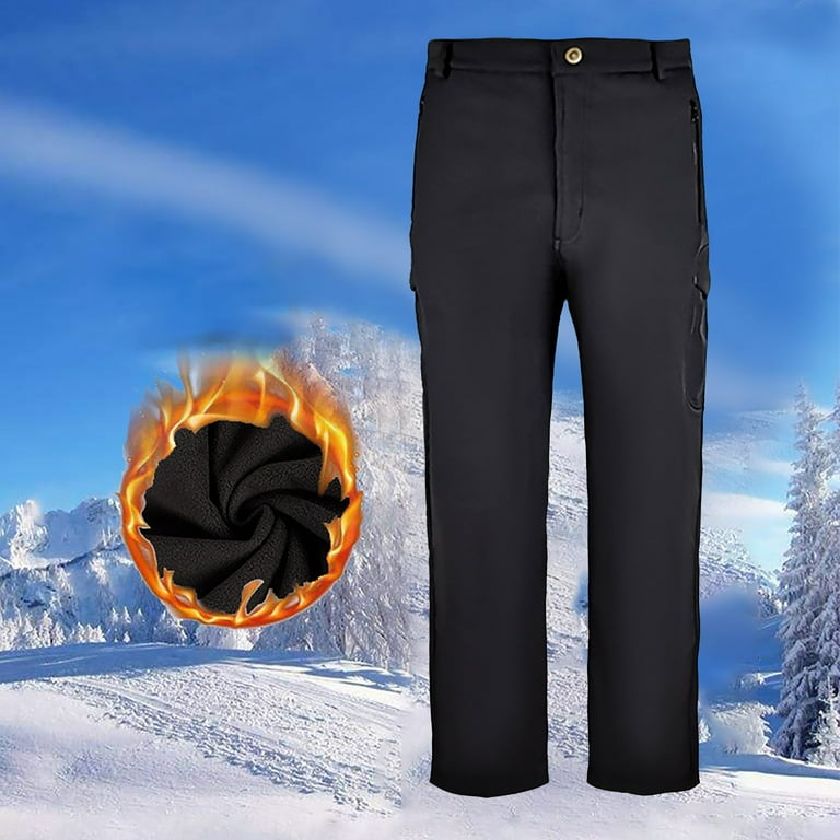 Men s Fleece Lined Hiking Pants Winter Waterproof Tactical Pants with Multi Pockets Warm Softshell Thermal Jooger Work Pants Walmart