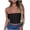 Black, variant on Tube Top for Women, Sleeveless Strapless Solid Color Polyester Top with Elastic Band, Regular Length, Black L