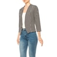 thumbnail image 3 of Women's Collarless Blazer Open Front Sleek 3/4 Sleeves Cardigan, 3 of 6