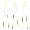 thumbnail image 2 of BambooMN Premium 10" Reusable Bamboo Kitchen "A" Toast Tongs For Cooking & Holding - White - 10 Pieces, 2 of 2