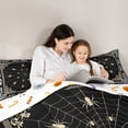 thumbnail image 4 of Feelyou Gothic Spider Web Queen Comforter Set, Boho Damask Floral Comforter Sets Queen, Black White, Halloween Reversible, 3pcs, 1 Comforter and 2 Pillowcases, 4 of 7