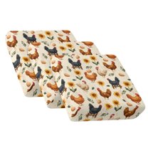 COEQINE Sofa Cushion Slipcover 3 Pieces Elastic Couch Cushion Cover Universal Armchair Couch Cover Furniture Protector Chair Slipcover with Elastic Bands, Chicken Egg Sunflower Beige