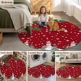 thumbnail image 5 of Round Area Rugs Collection 4 Ft, Christmas Red Non-Slip Residential Carpet, Snowman Xmas Pine Branch Cardinal Bird Snowflake Indoor Crawling Mats Runner Rugs for Living Room/Dining Room/Bedroom, 5 of 8