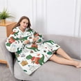 thumbnail image 5 of Oversized Wearable Blanket Hoodie,Green Dinosaurs Christmas Pattern Sherpa Blanket Hoodie with Super Pockets,Super Warm Fuzzy Pullover for Women & Men, 5 of 6