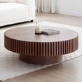 thumbnail image 6 of Wooden Coffee Tables, 31.49'' Round Coffee Table Small Coffee Table for Apartment, Modern Living Room Coffee Table with Sturdy Pedestal,WALNUT (Same Sku:W876P243947), Walnut Coffee Tables, 6 of 9