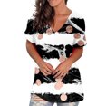 thumbnail image 1 of Birdeem T-Shirts à Col Rond pour Femmes à Imprimé, Manches Courtes, T-Shirt Blouse, Hauts Amples, 1 of 1