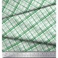thumbnail image 2 of Soimoi Green Japan Crepe Satin Fabric Diagonal Check Fabric Prints By Yard 44 Inch Wide, 2 of 3